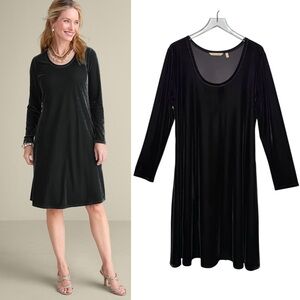 Soft Surrounding Black Santiago Velvet Long Sleeve Witchy Women’s Short Dress XL